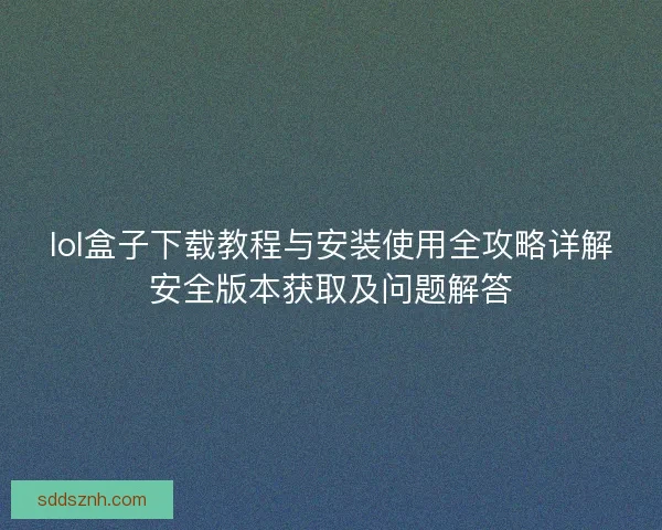 lol盒子下载教程与安装使用全攻略详解安全版本获取及问题解答